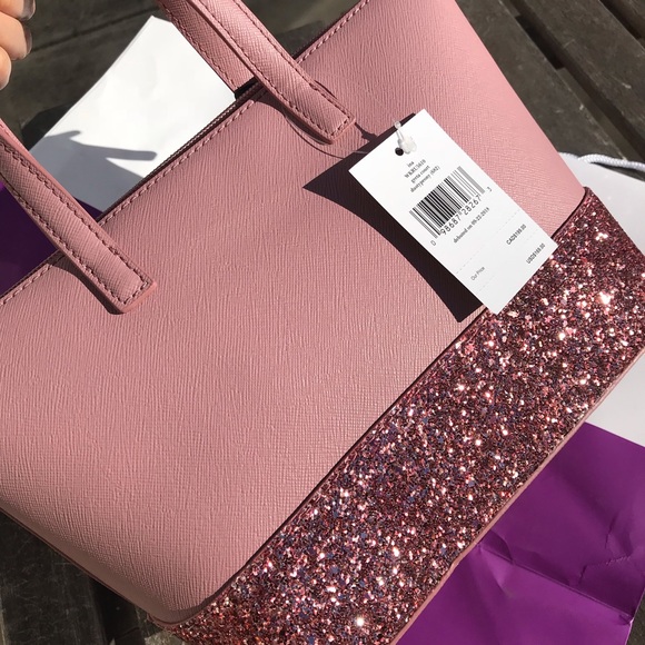 Nwt kate spade Ina Greta Court glitter dusty peony - Picture 7 of 8